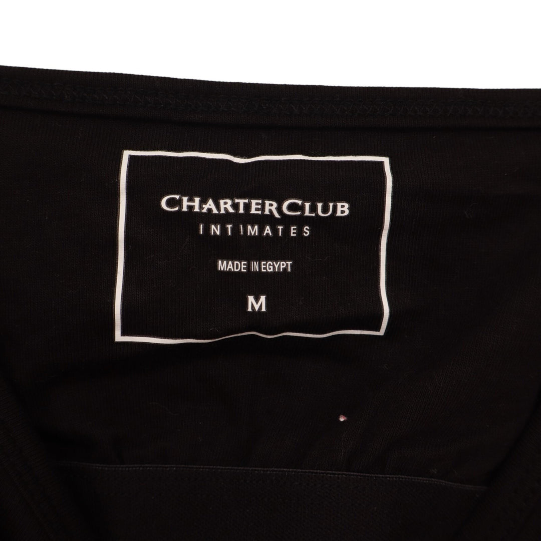 Charter Club Intimates Cami Top Womens M Black Cotton Stretch Spaghetti Strap