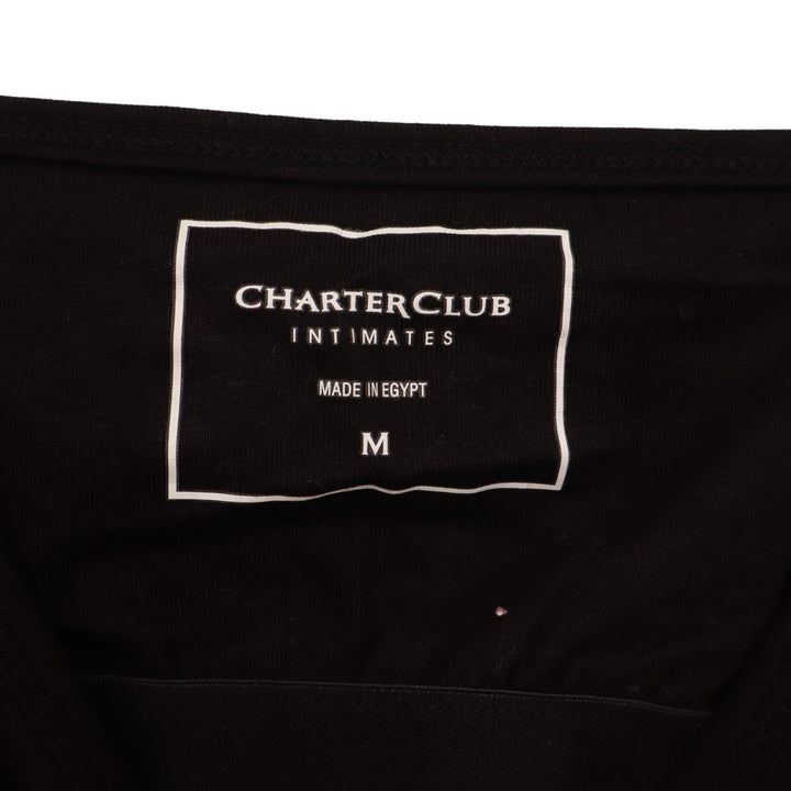 Charter Club Intimates Cami Top Womens M Black Cotton Stretch Spaghetti Strap