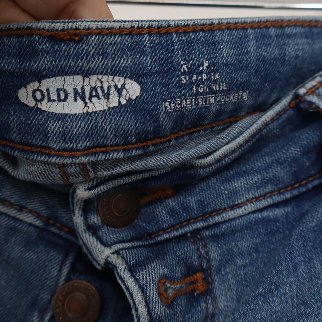 Old Navy Rockstar Super Skinny High Rise Button Fly Jeans Blue Size 6