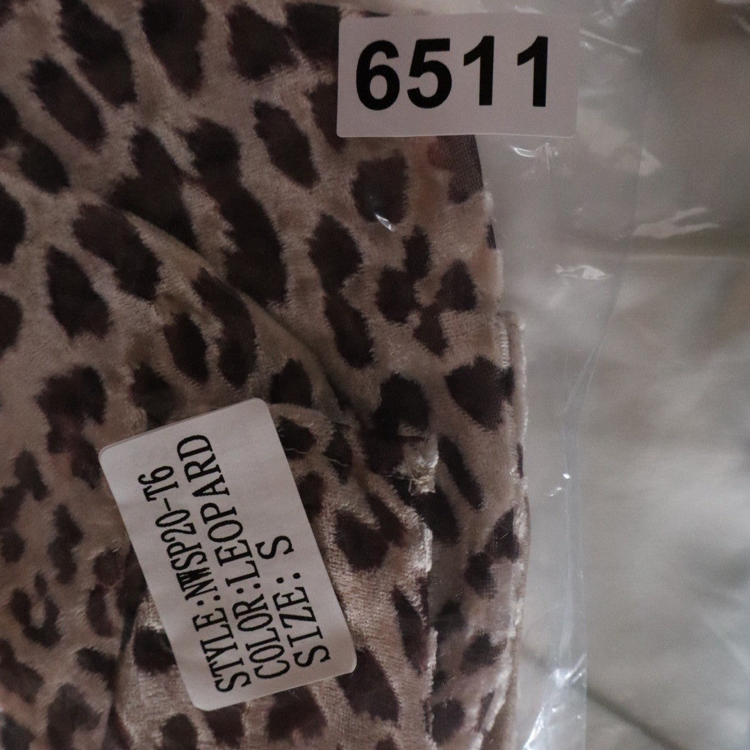 Naked Wardrobe The Statement Leopard Print Knotted Crop Top Brown S
