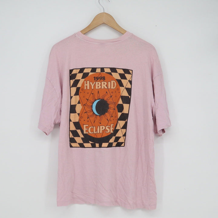 Urban Outfitters Pink 1998 Hybrid Eclipse Graphic Tee Mens Medium Celestial Sun