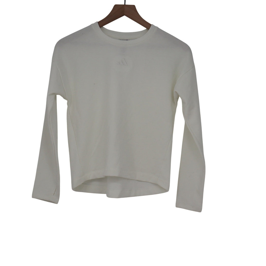 Adidas Womens Training Sweatshirt Off White Regular Fit Size M New