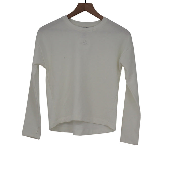 Adidas Womens Training Sweatshirt Off White Regular Fit Size M New