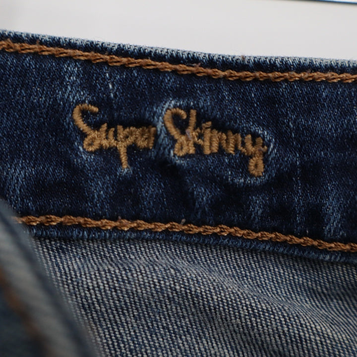 Decree Super Skinny Jeans Womens 3 Medium Wash Distressed Ripped Denim Low Rise