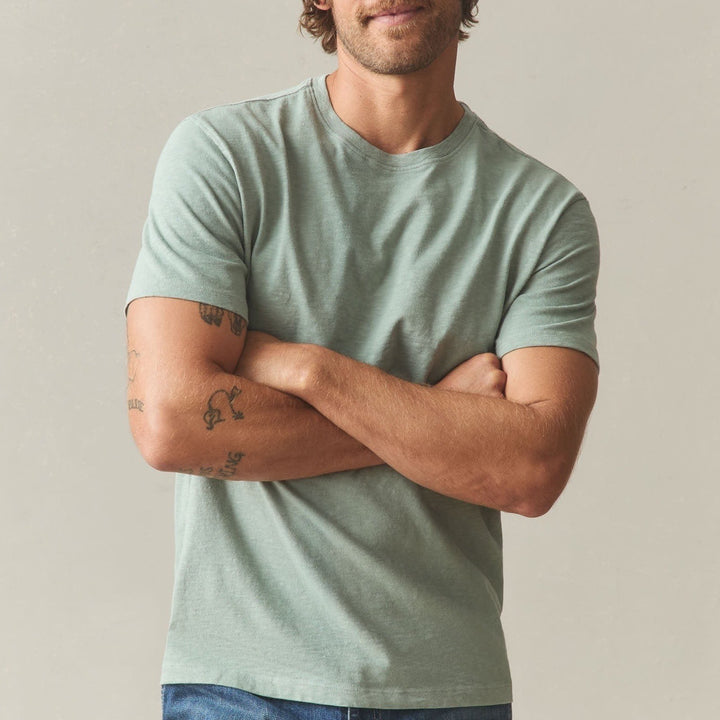 American Giant Premium Slub T-Shirt Mens S Green Cotton Short Sleeve Crew Neck