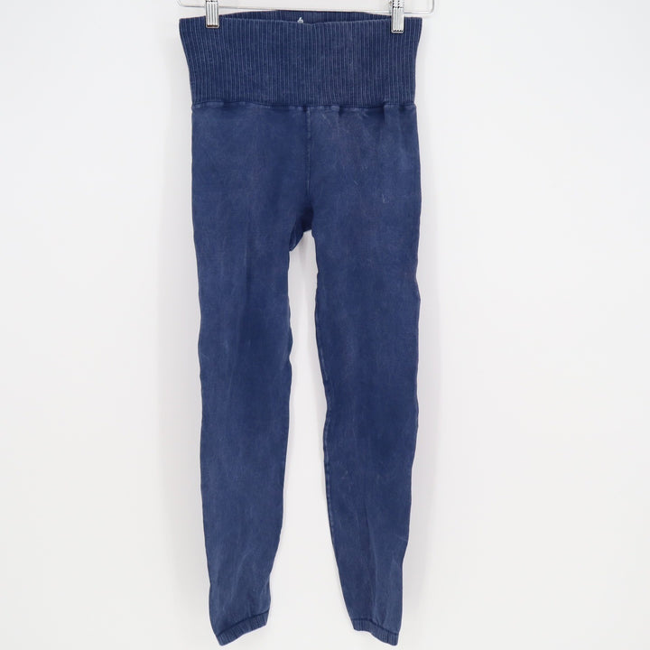 Free People Movement Good Karma Leggings Navy Acid Wash High Rise M/L