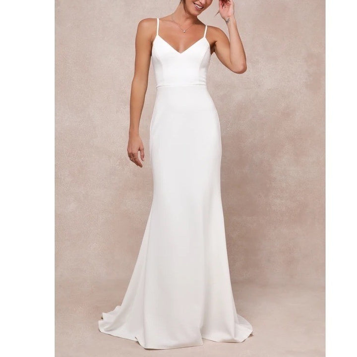 Lulus Feeling of Forever Maxi Dress Womens XL White Back Button Spaghetti Strap