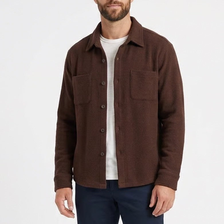 Goodfellow & Co Mens Brown Textured Button Down Shirt Long Sleeve Large