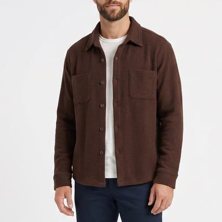 Goodfellow & Co Mens Brown Textured Button Down Shirt Long Sleeve Large