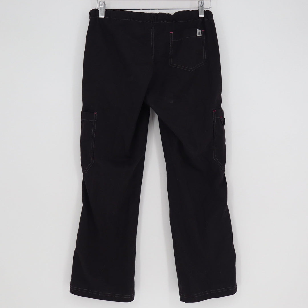 Medelita MC2 8741P Black Pink Cargo Scrub Pants Womens XS Petite Straight Leg
