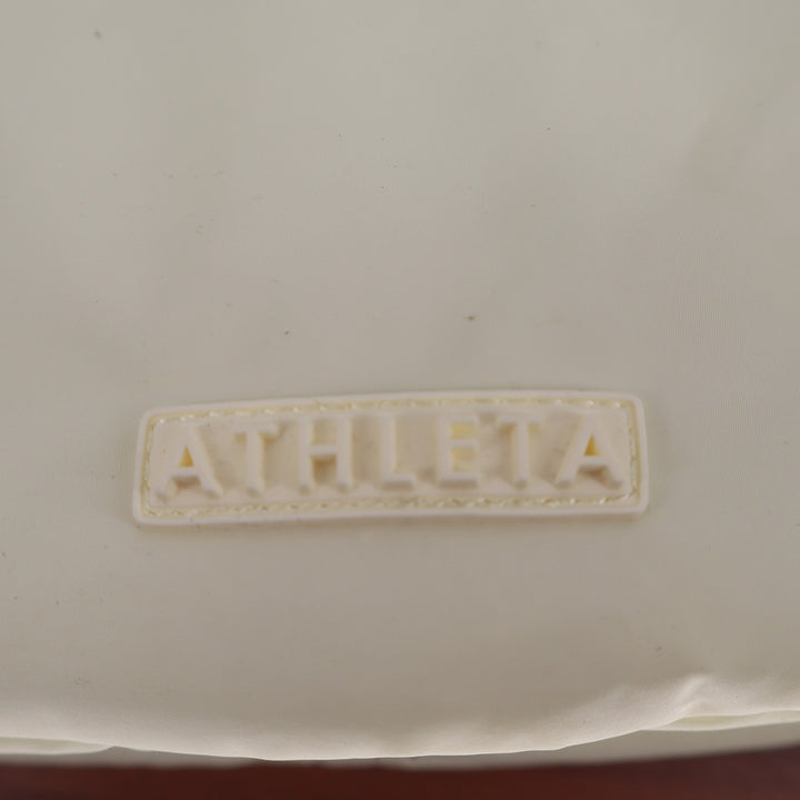 Athleta Puffer Crossbody Bag Cream Yellow Quilted Nylon Hobo Adjustable Strap