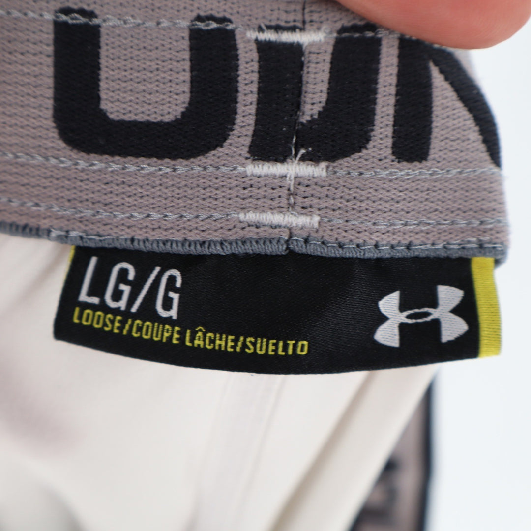 Under Armour Mens Loose Fit Athletic Shorts Gray Graphic Size Large RKA 360
