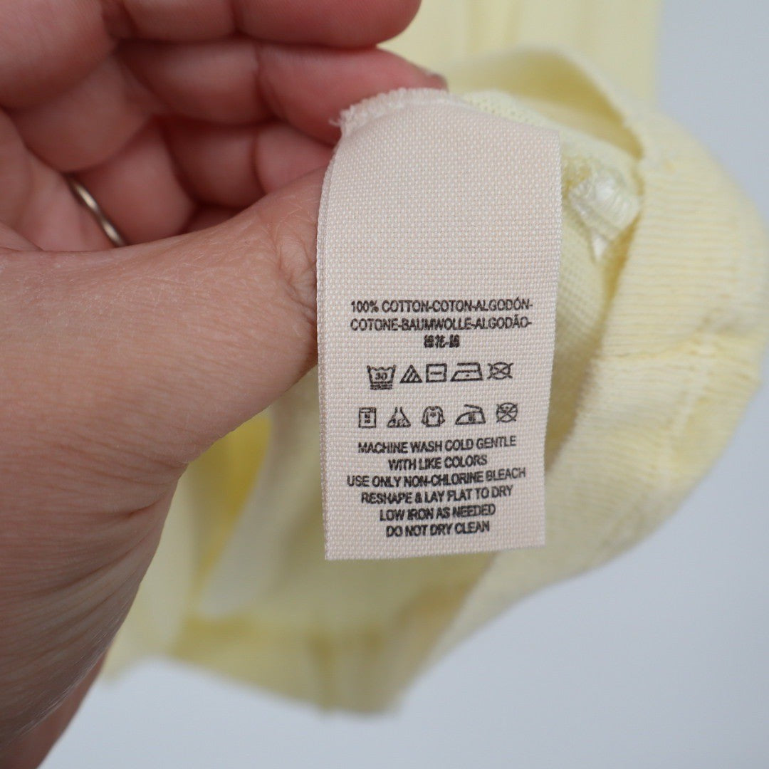 We The Free Distressed Cream Yellow Oversized Pocket Tee T Shirt Medium
