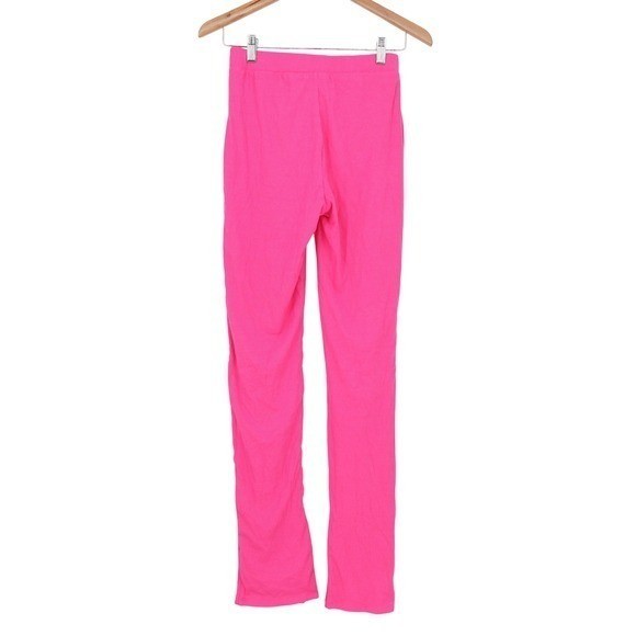 Naked Wardrobe Hot Pink Ribbed Split Hem Flare Pants XL High Rise