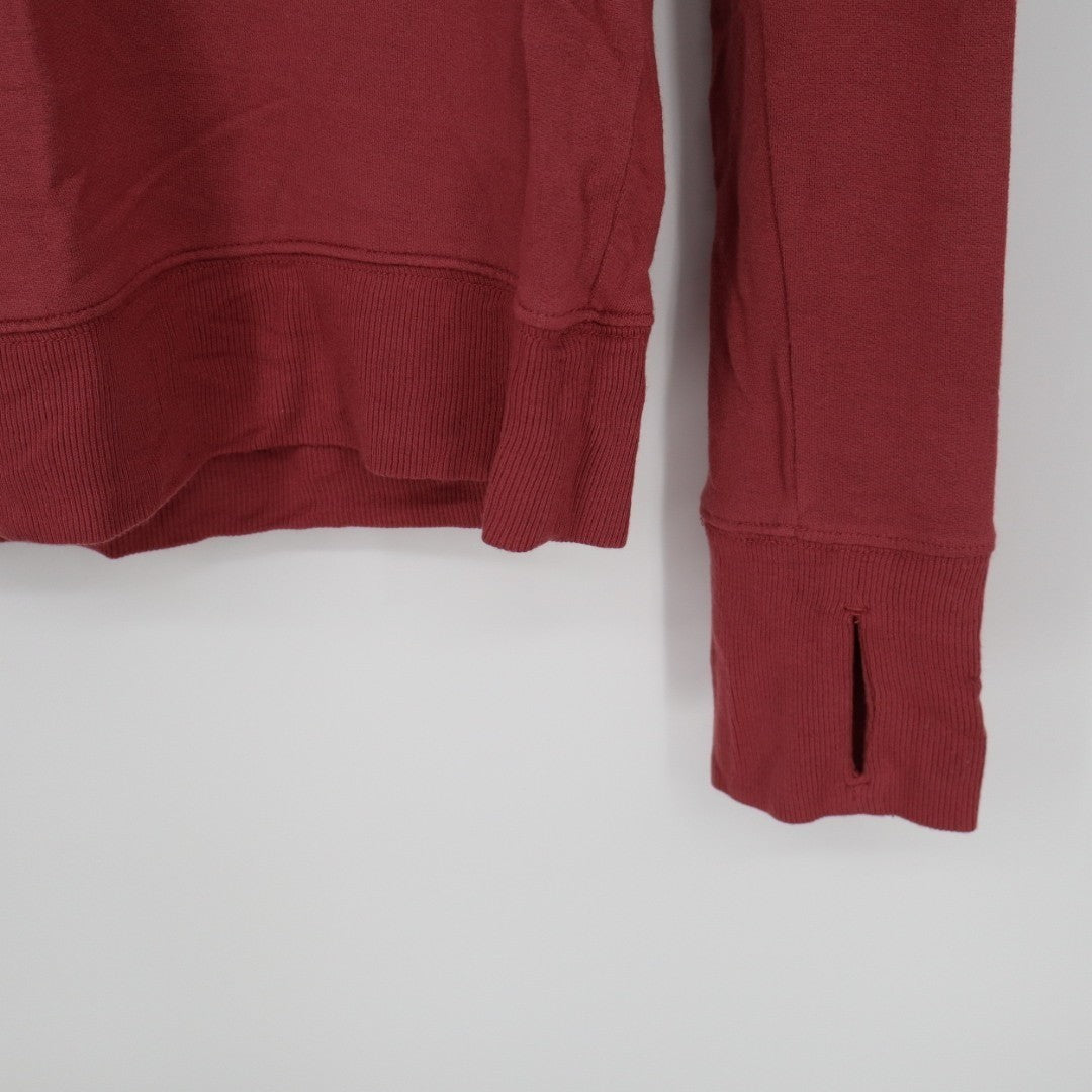 Athleta Sunrise Sweatshirt Womens Small Dusty Rose V-Neck Thumb Holes Sleeve