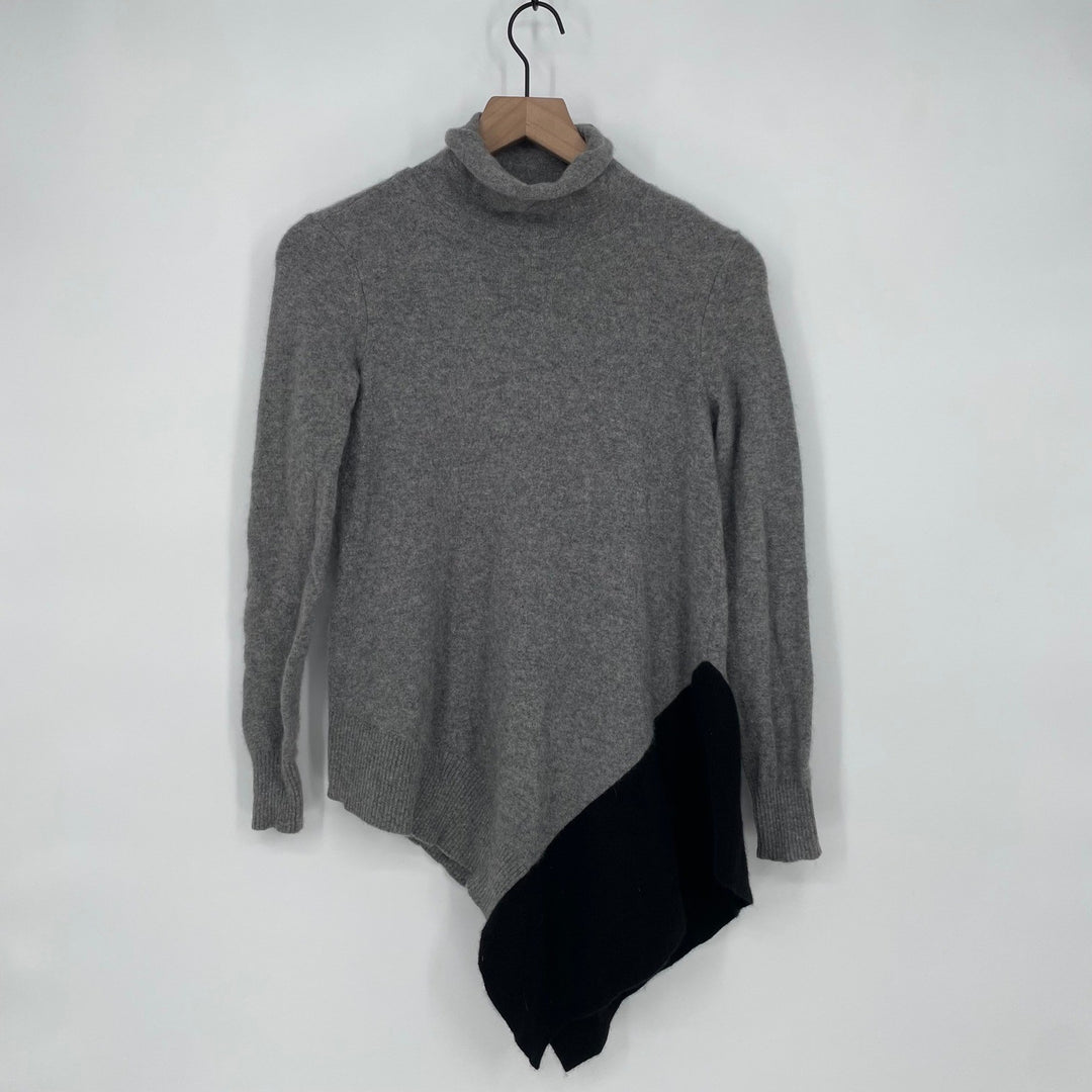Saks Fifth Avenue Cashmere Asymmetrical Turtleneck Sweater Size SP