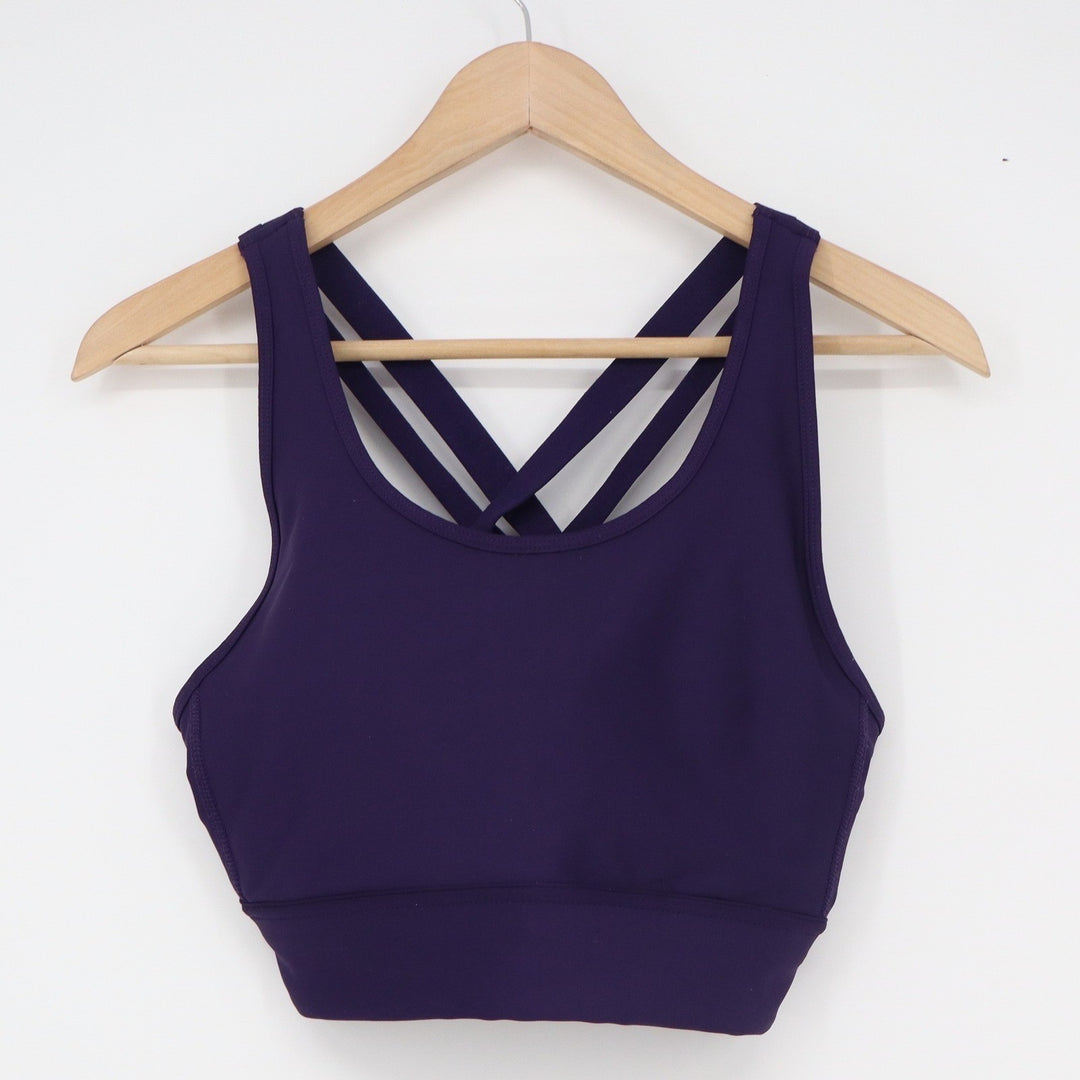 DSG Womens Strappy Criss Cross Back Sports Bra Purple Size XL DPC0192