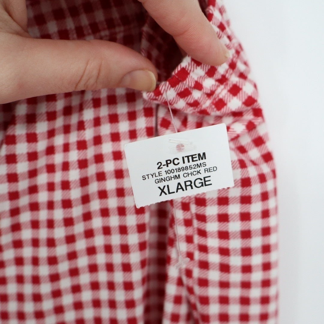 Charter Club Intimates Pajama Pants Womens XL Red White Gingham Check Sleepwear