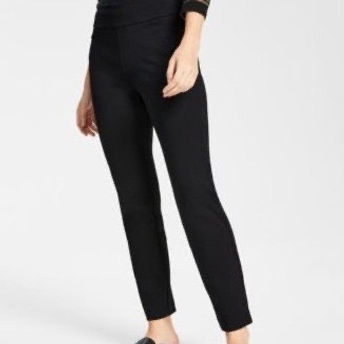Charter Club Pants Womens 16 Black Cotton Stretch High Rise Casual Straight Leg