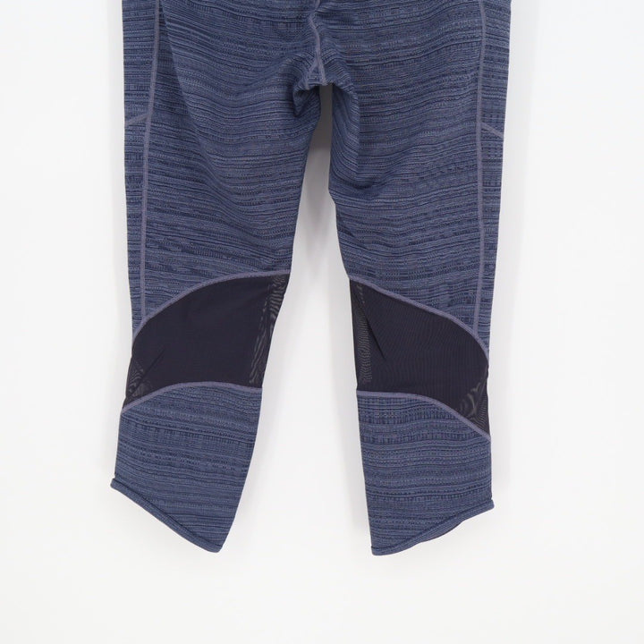 Athleta Navy Blue Textured Capris with Mesh Insets Size Medium