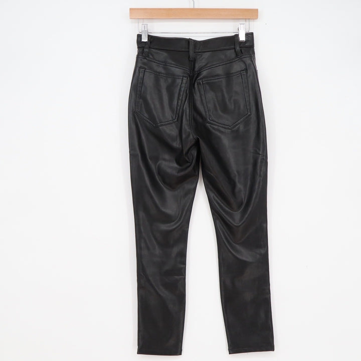 Abercrombie & Fitch Curve Love High Rise Skinny Black Faux Leather Pants 0S 25