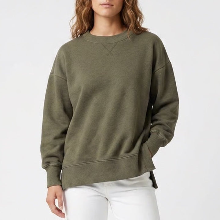 Aerie Womens Oversized Crewneck Sweatshirt Olive Green Size M
