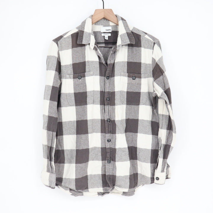 Sonoma Goods For Life Mens Modern Fit Plaid Flannel Shirt Size M