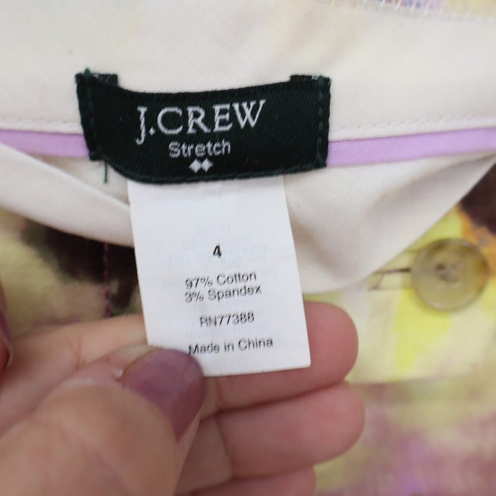 J.Crew Womens Size 4 Abstract Watercolor Tie Dye Stretch Chino Shorts