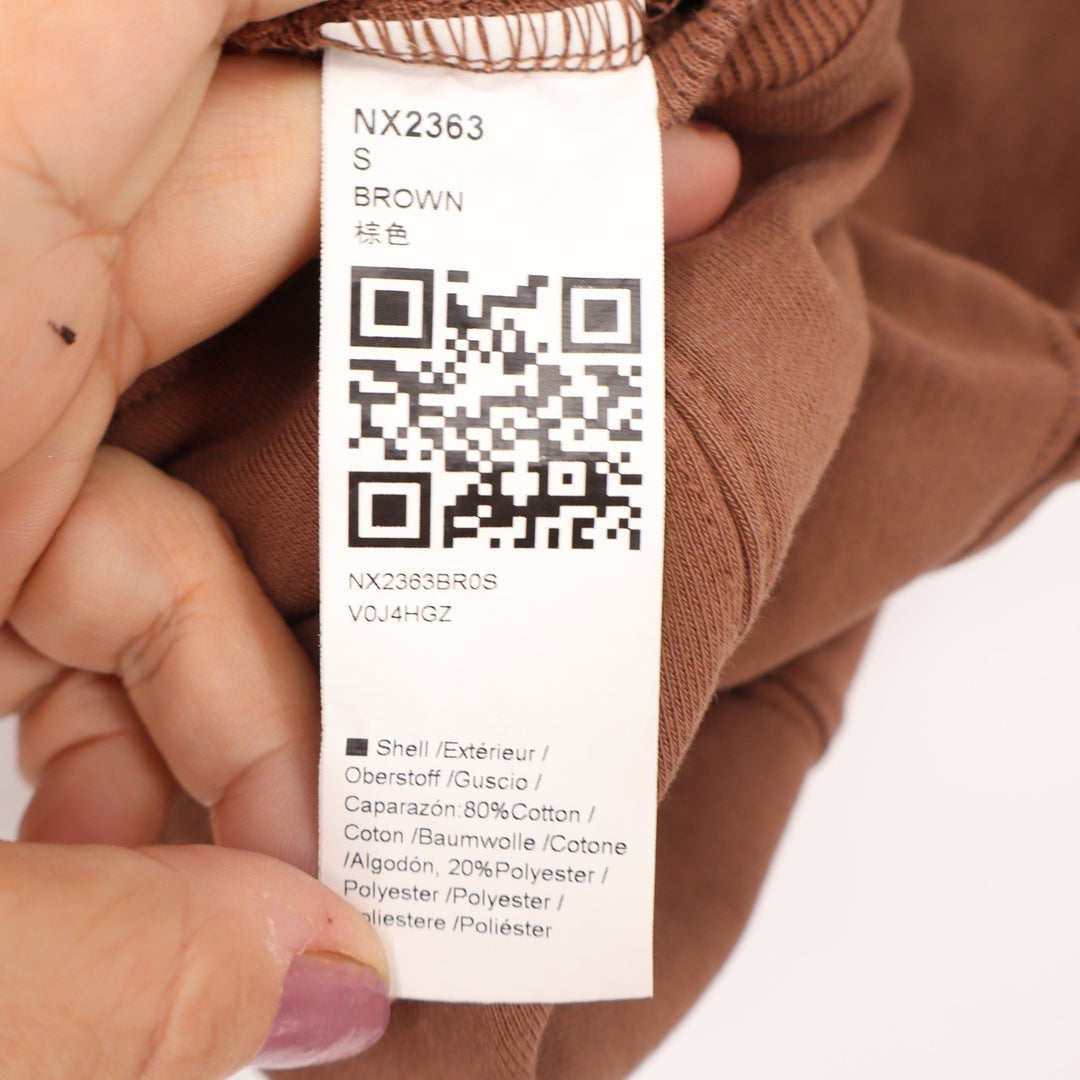 Brown Cropped Crewneck Sweatshirt Wide Sleeve Small