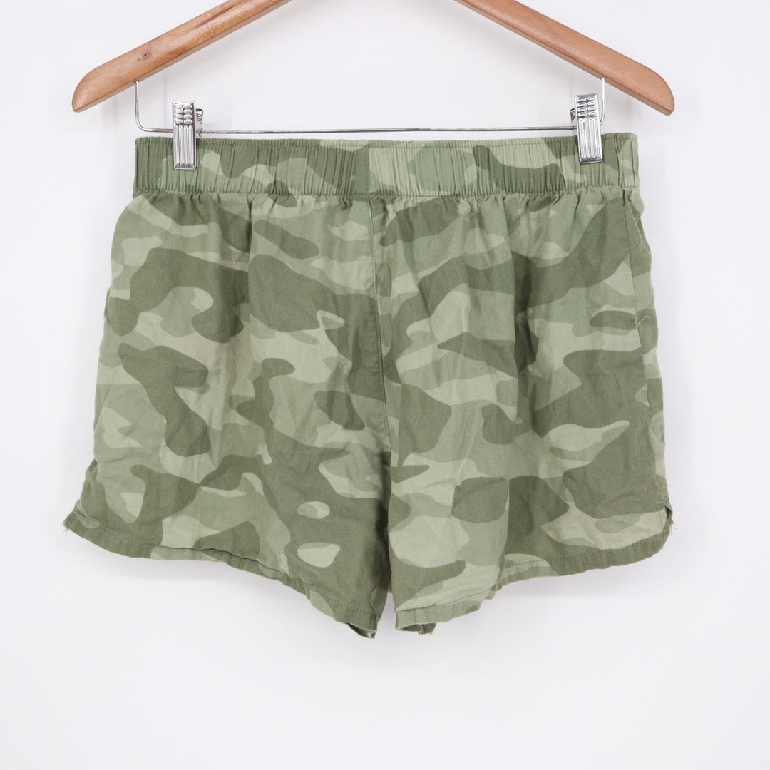 Wild Fable Pajama Shorts Womens Medium Green Camo Cotton Elastic Waist Sleepwear
