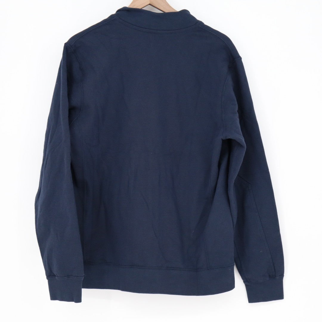 American Giant Moto Mike Rowe Jacket Mens Medium Navy Fleece Full Zip Cotton