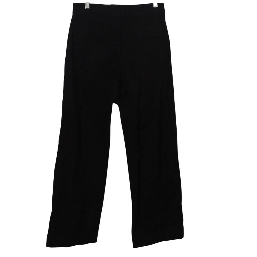 American Giant Ankle Pants Womens 8 Black Cotton Stretch Wide Leg Casual Outdoor
