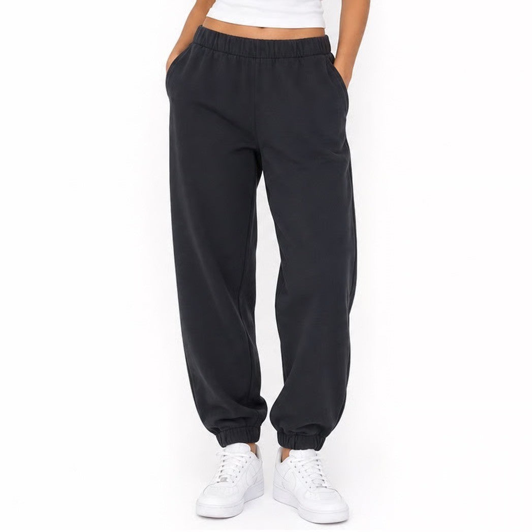Hollister Womens High Rise Jogger Sweatpants Black Small Embroidered Logo