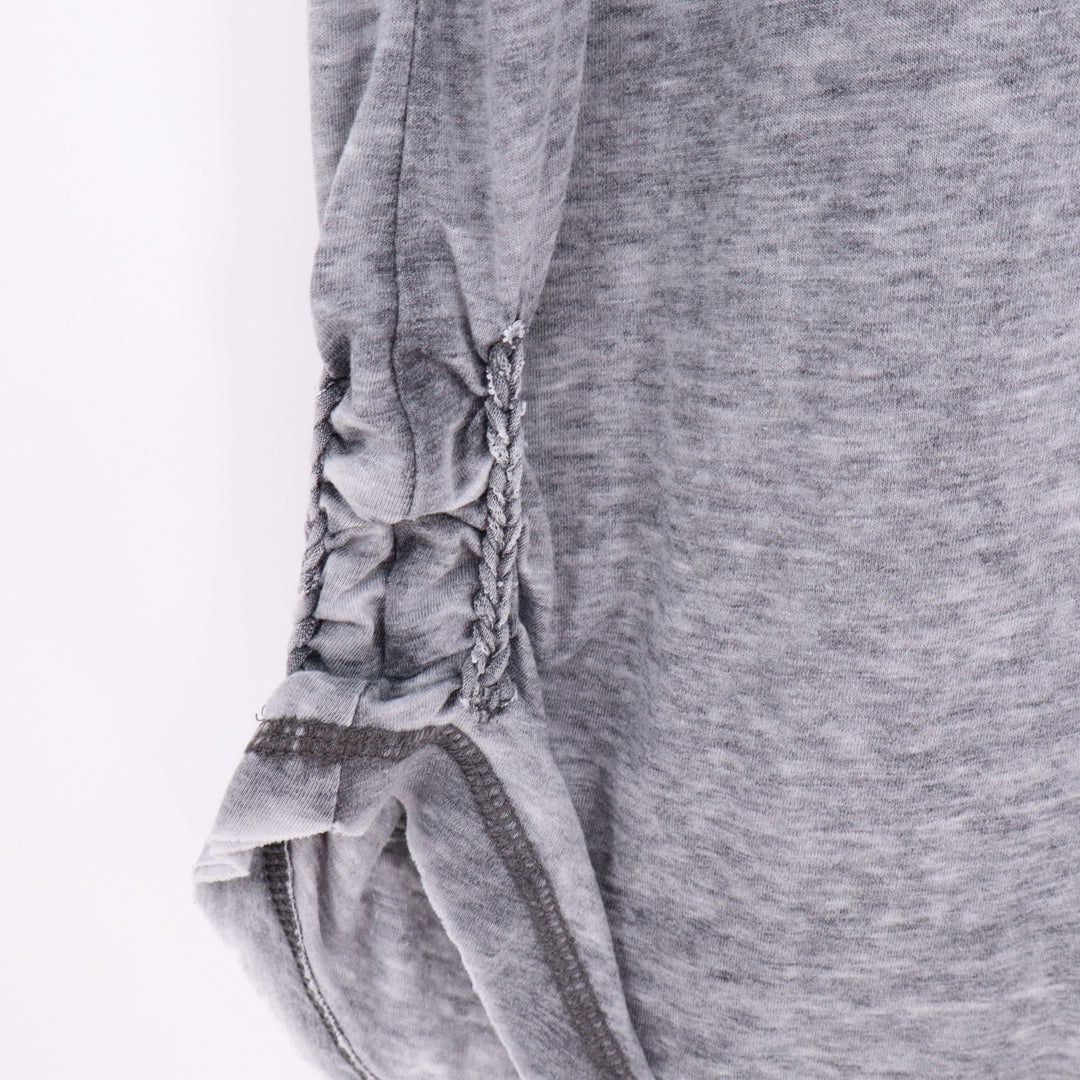 Luv 4 Anouka Skirt Womens Large Gray Cotton Elastic Waist Side Braided Round Hem