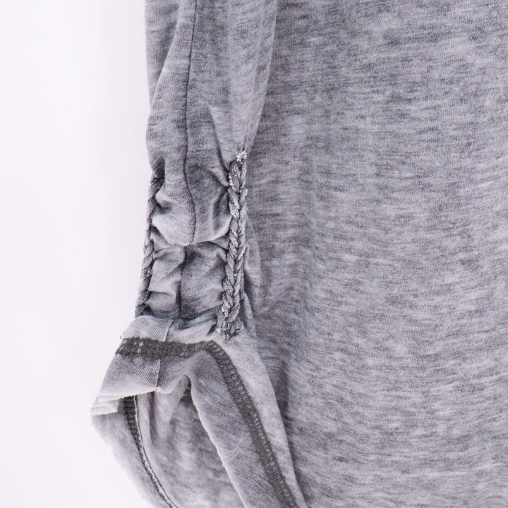 Luv 4 Anouka Skirt Womens Large Gray Cotton Elastic Waist Side Braided Round Hem