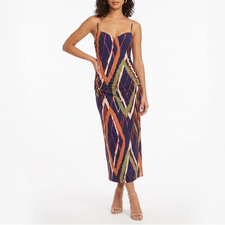 Premier Amour Sheath Dress Womens 10 Multi Stretch Sleeveless Sweetheart Neck