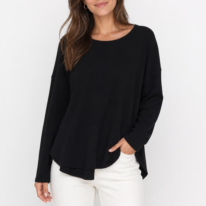 Banana Republic Kids Black Long Sleeve Scoop Neck High Low Top Size L