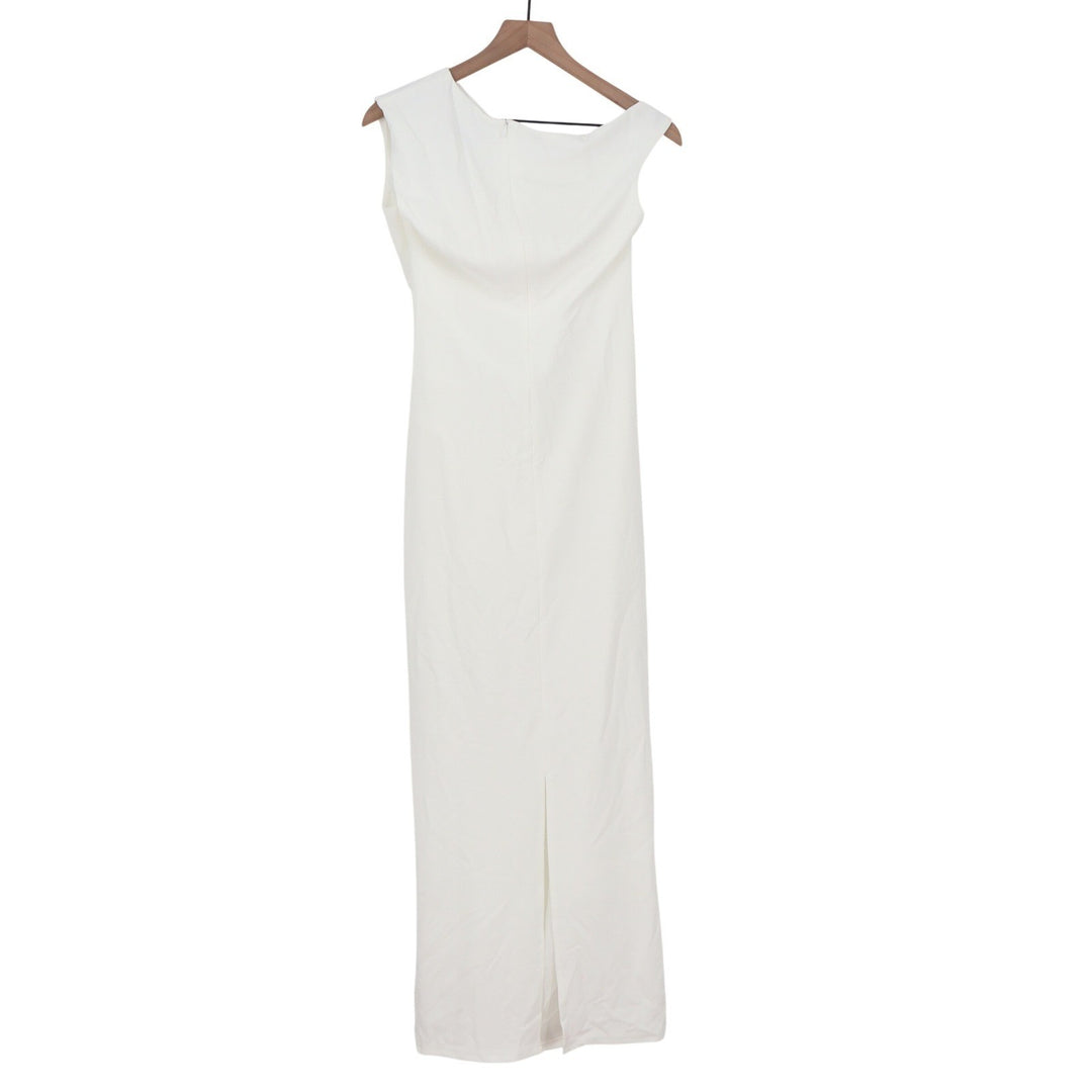 YH & CO Genie Maxi Dress White Off The Shoulder Draped Formal Gown Size 10 NEW