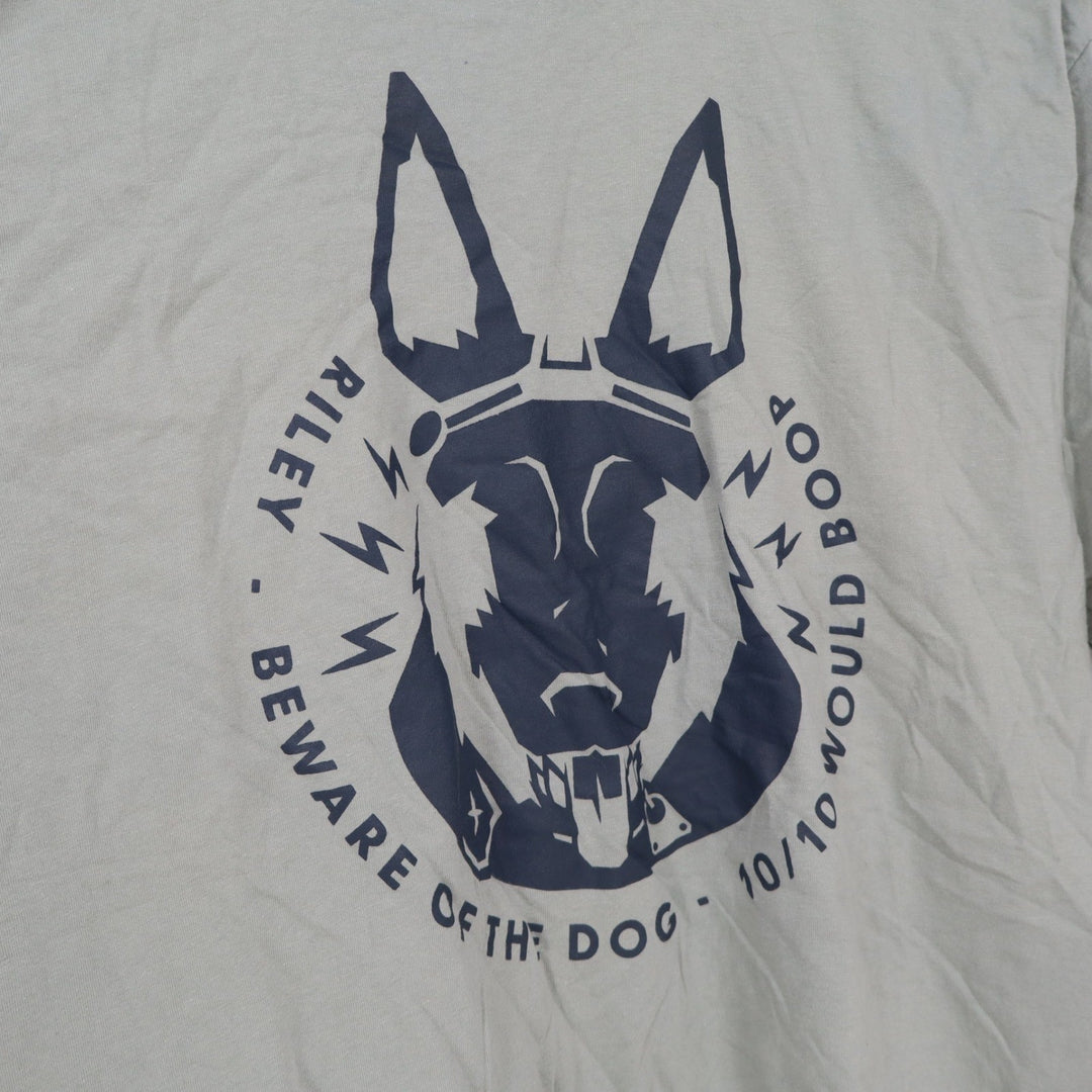Call of Duty T-Shirt Mens Large Riley Beware Of The Dog Sage Green Graphic Exc