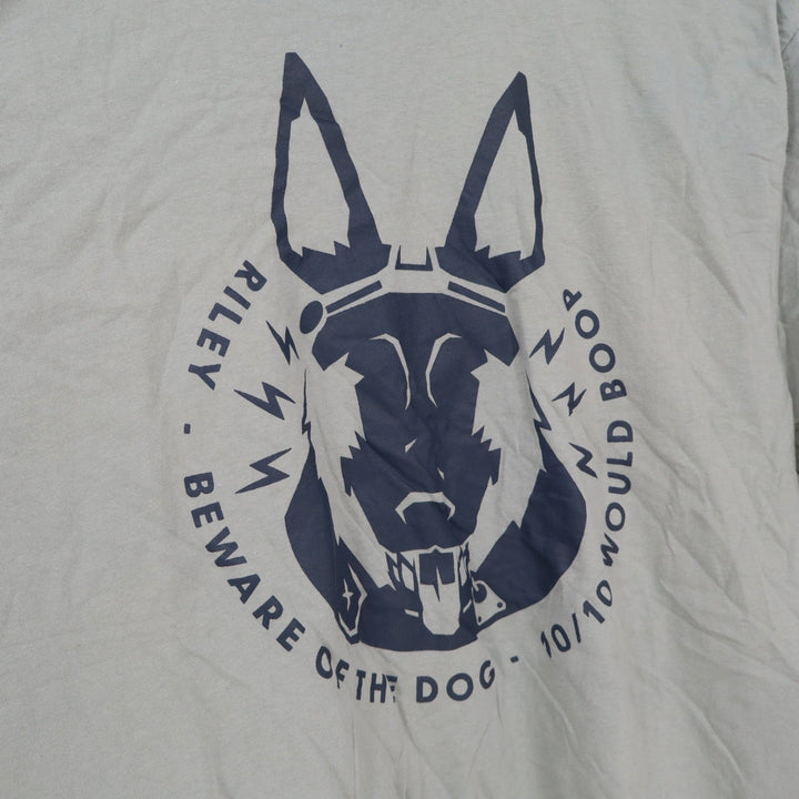 Call of Duty T-Shirt Mens Large Riley Beware Of The Dog Sage Green Graphic Exc