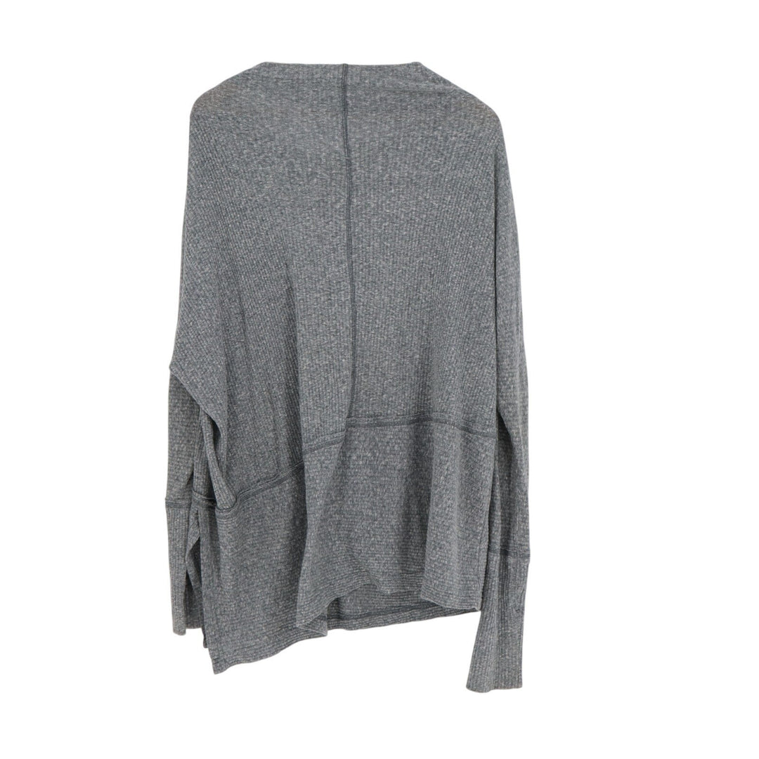 Free People We The Free Londontown Thermal Tunic Top Women M Gray Knit Side Slit