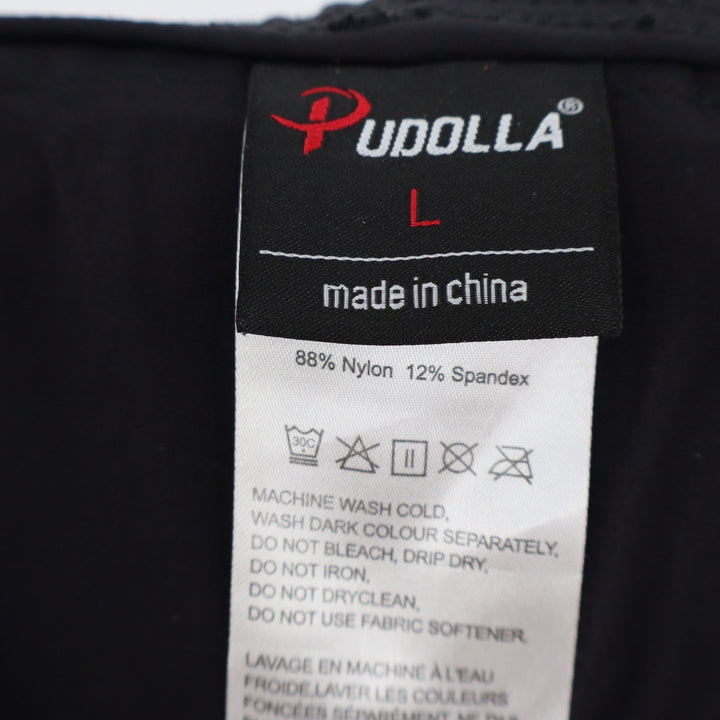 Pudolla Mens Hiking Pants Black Nylon Spandex Stretch Lightweight Size L