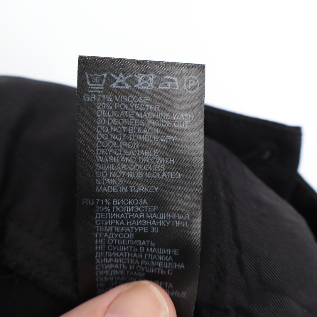 Reiss Madeline Front Pocket Tapered Pants Womens 0 Black Viscose Button Detail