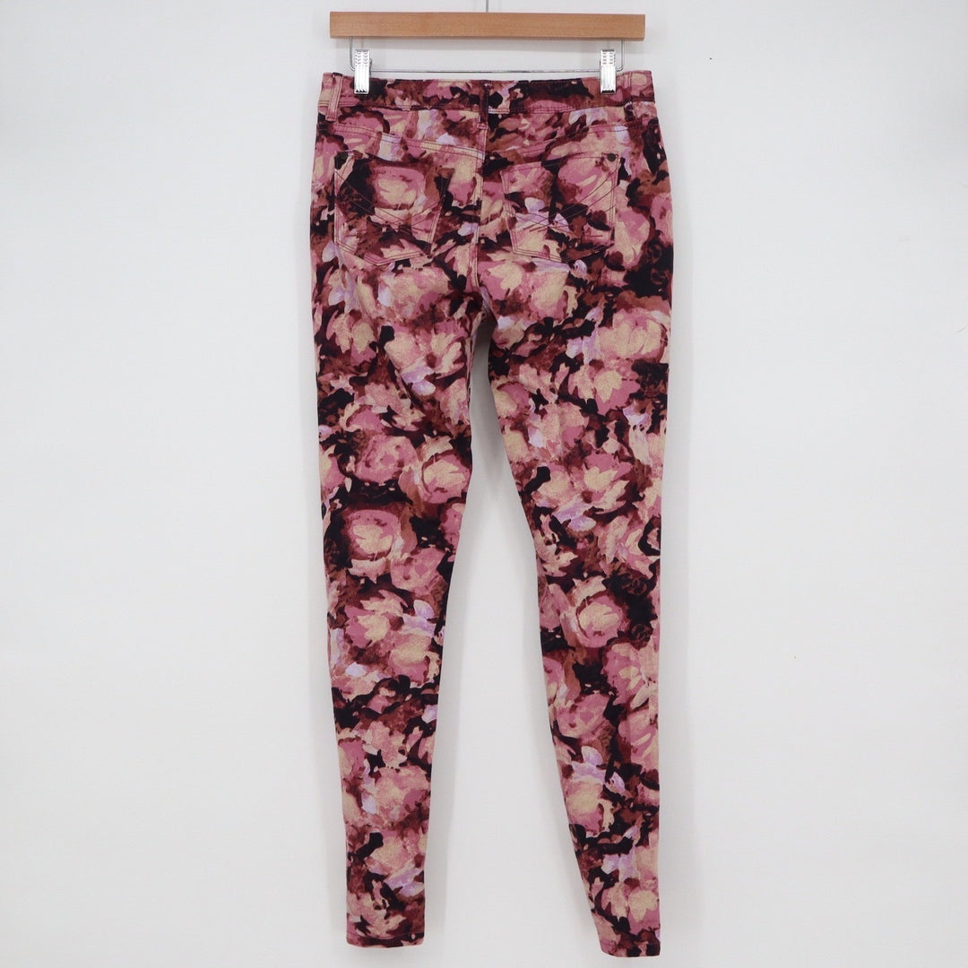 Simply Vera Vera Wang Pink Floral Abstract Skinny Jeans Size 2 Stretch Slim Fit