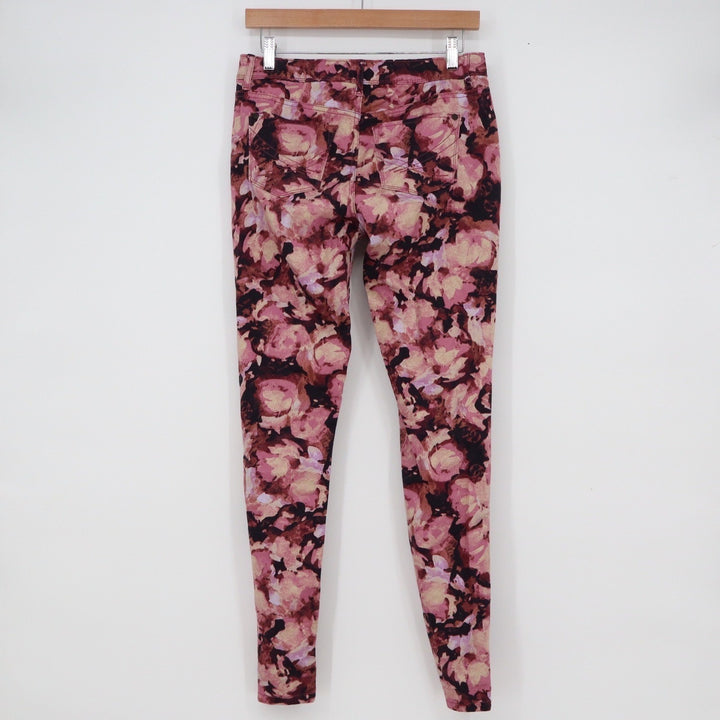 Simply Vera Vera Wang Pink Floral Abstract Skinny Jeans Size 2 Stretch Slim Fit