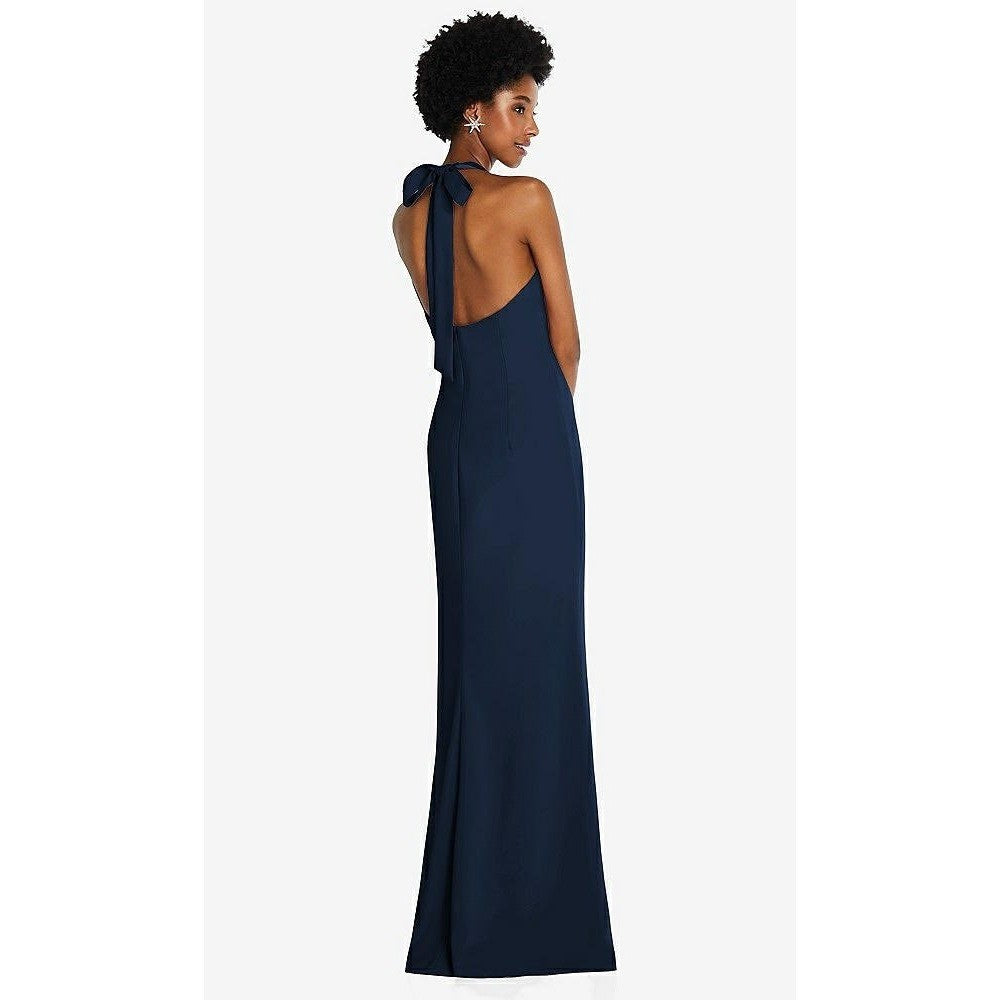 Thread Midnight Crepe Halter Neck Maxi Dress Size L