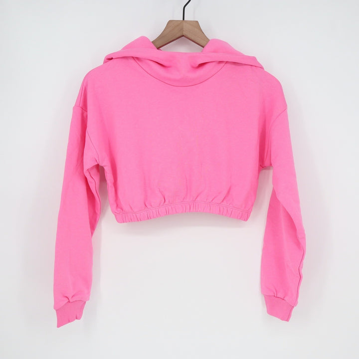Naked Wardrobe Women's Pink Cropped Hoodie Sweatshirt XS