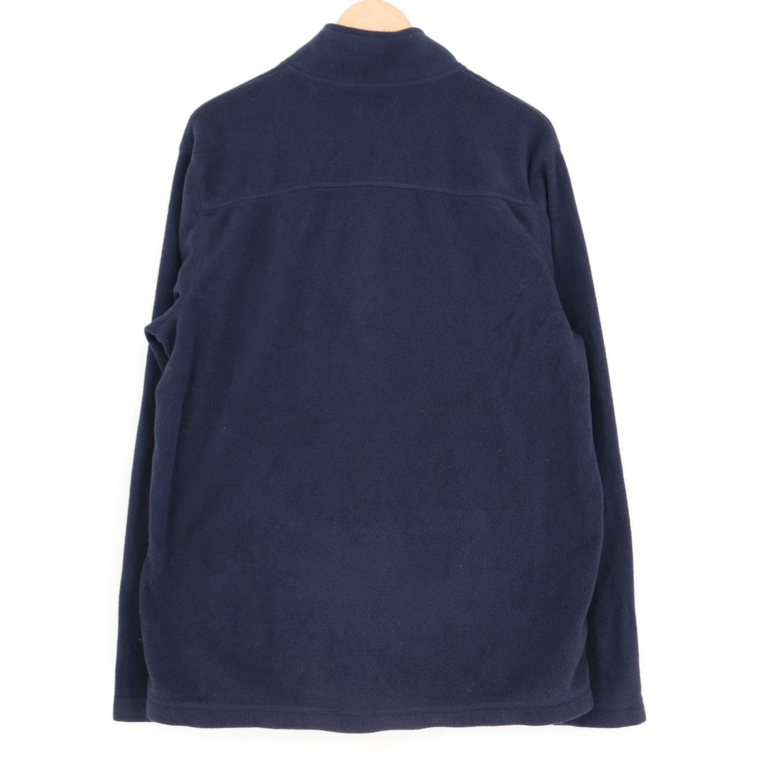 Croft & Barrow Mens Navy Blue Fleece Quarter Zip Pullover Sweater Size L