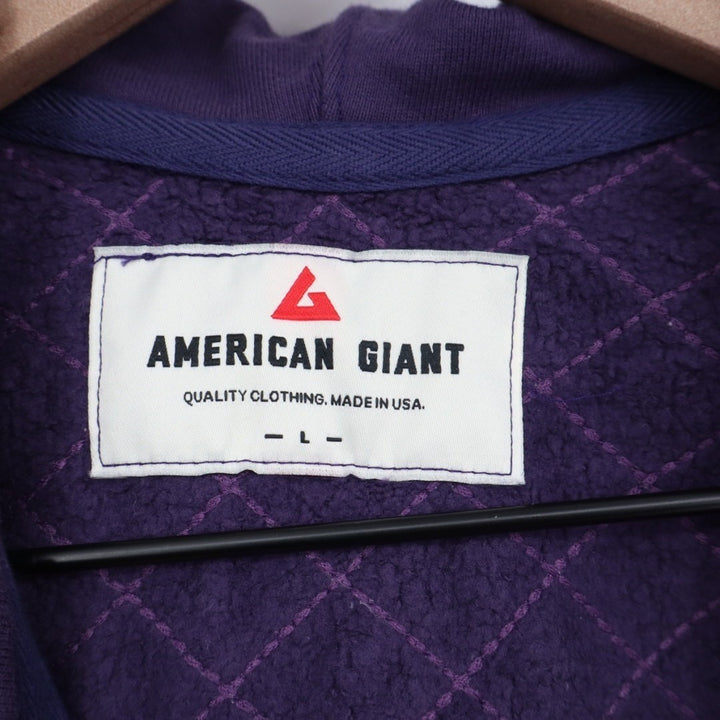 American Giant Diamond Stitch Classic Full Zip 2.0 Hoodie Womens L Purple Velvet
