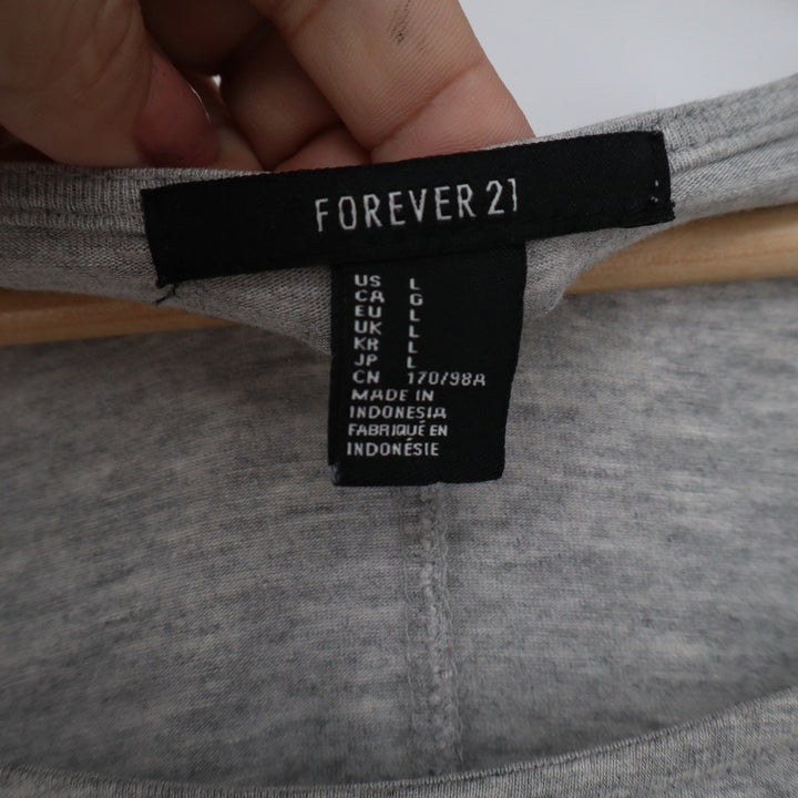 Forever 21 Womens Large Heather Grey Long Sleeve High Low Tunic Dress